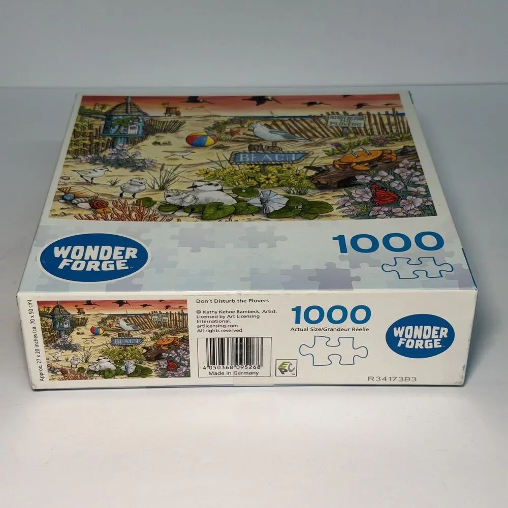 Wonder Forge Don't Disturb the Plovers 1000 Piece Jigsaw Puzzle Beach Nature